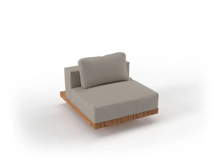 Lounge-Element SOLPURI �Plateau Mittelelement small� Teakholz, Kissen anthrazit